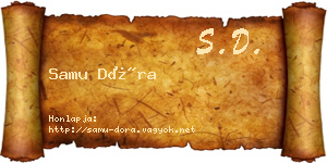 Samu Dóra névjegykártya